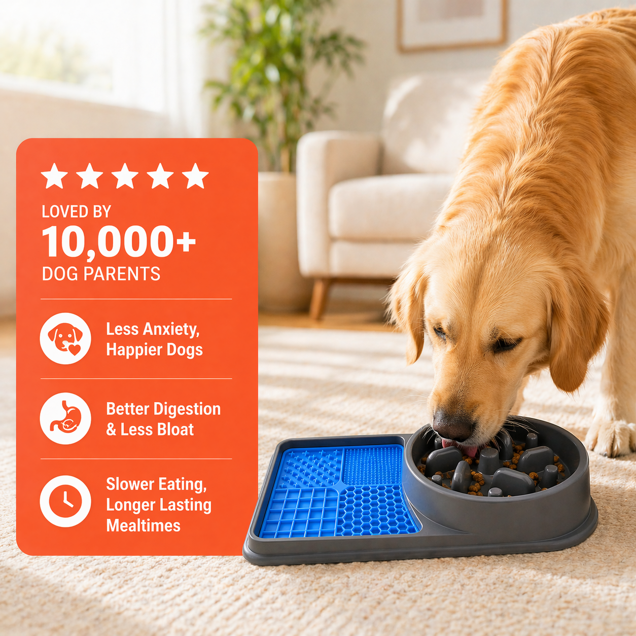 EzyLick Slow Feeder & Lick Mat – Calm Feeding, No More Fast Eating